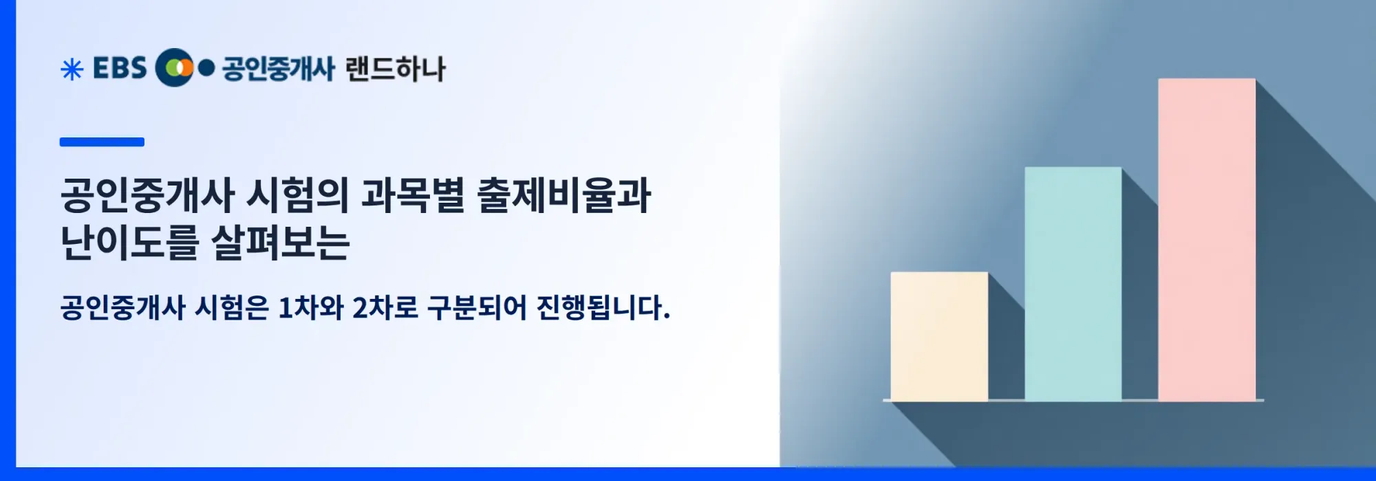 공인중개사 시험의 과목별 출제비율과 난이도를 살펴보는